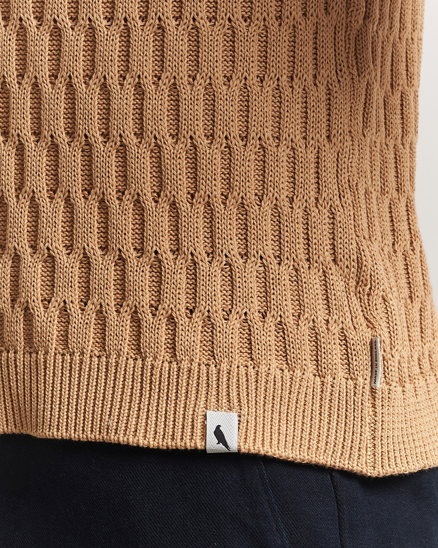 Heren | Polo's | Peregrine | Cove Knitted Cotton Polo Shirt Sand