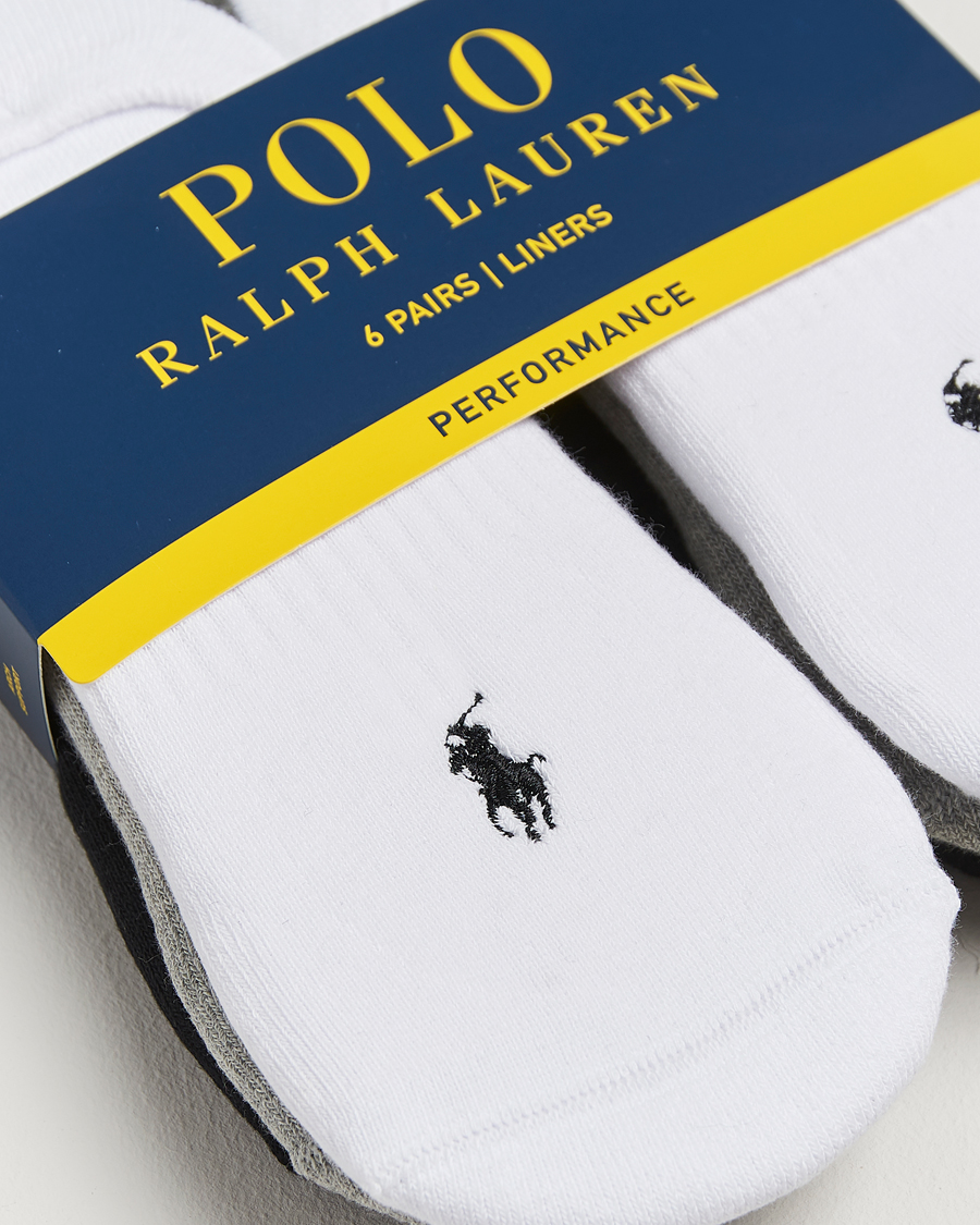 Heren | Ondergoed | Polo Ralph Lauren | 6-Pack No Show Big Pony Pony Socks Black/White/Grey