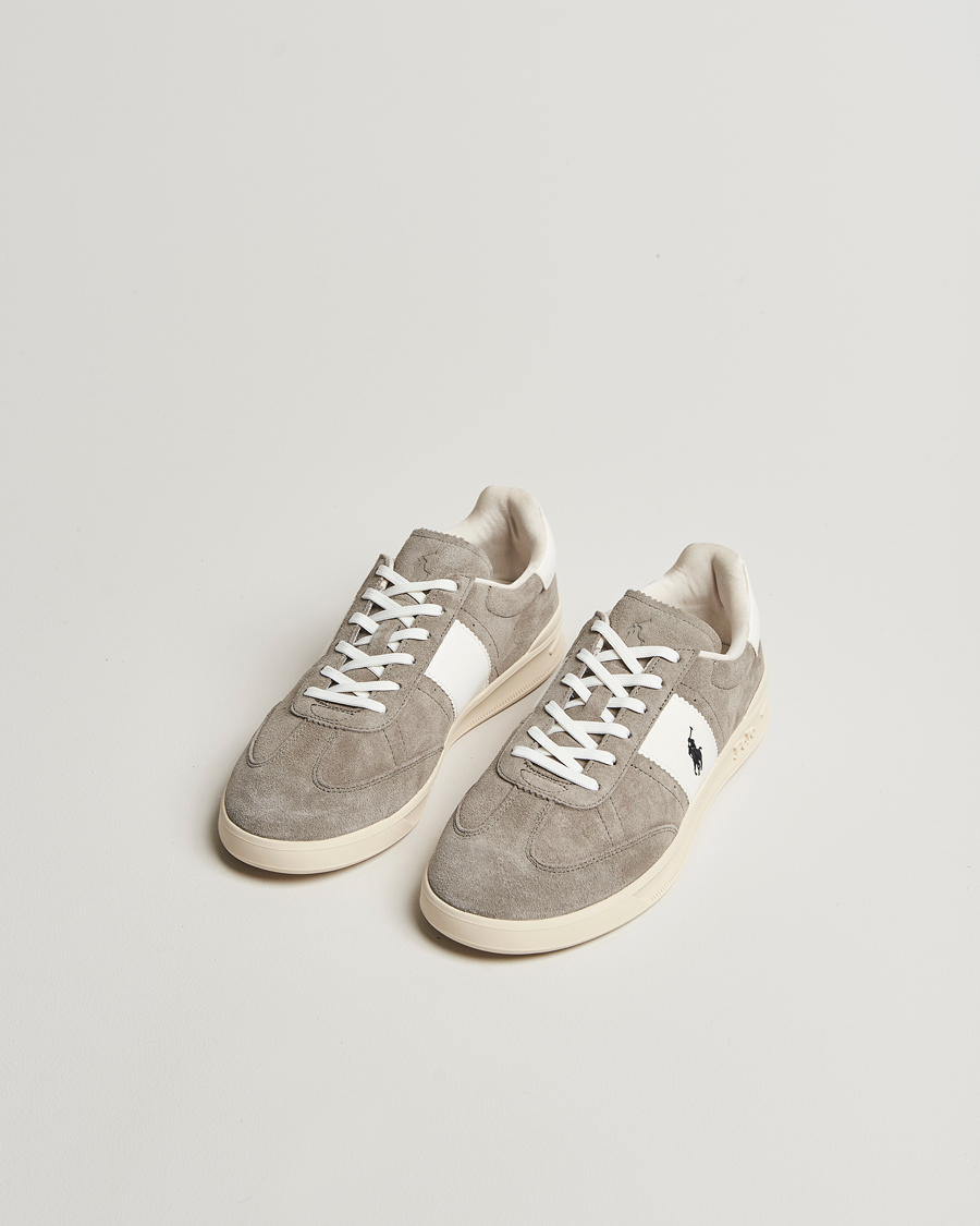 Heren | Polo Ralph Lauren Aera Suede Sneaker Grey/White | Polo Ralph Lauren | Aera Suede Sneaker Grey/White