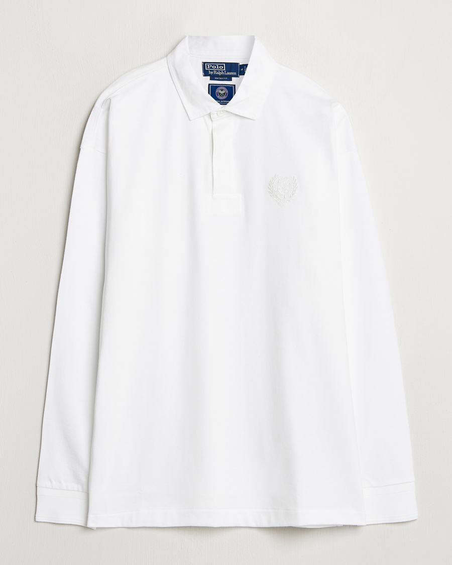 Homme | Polos | Polo Ralph Lauren | Wimbledon Long Sleeve Polo Ceramic White