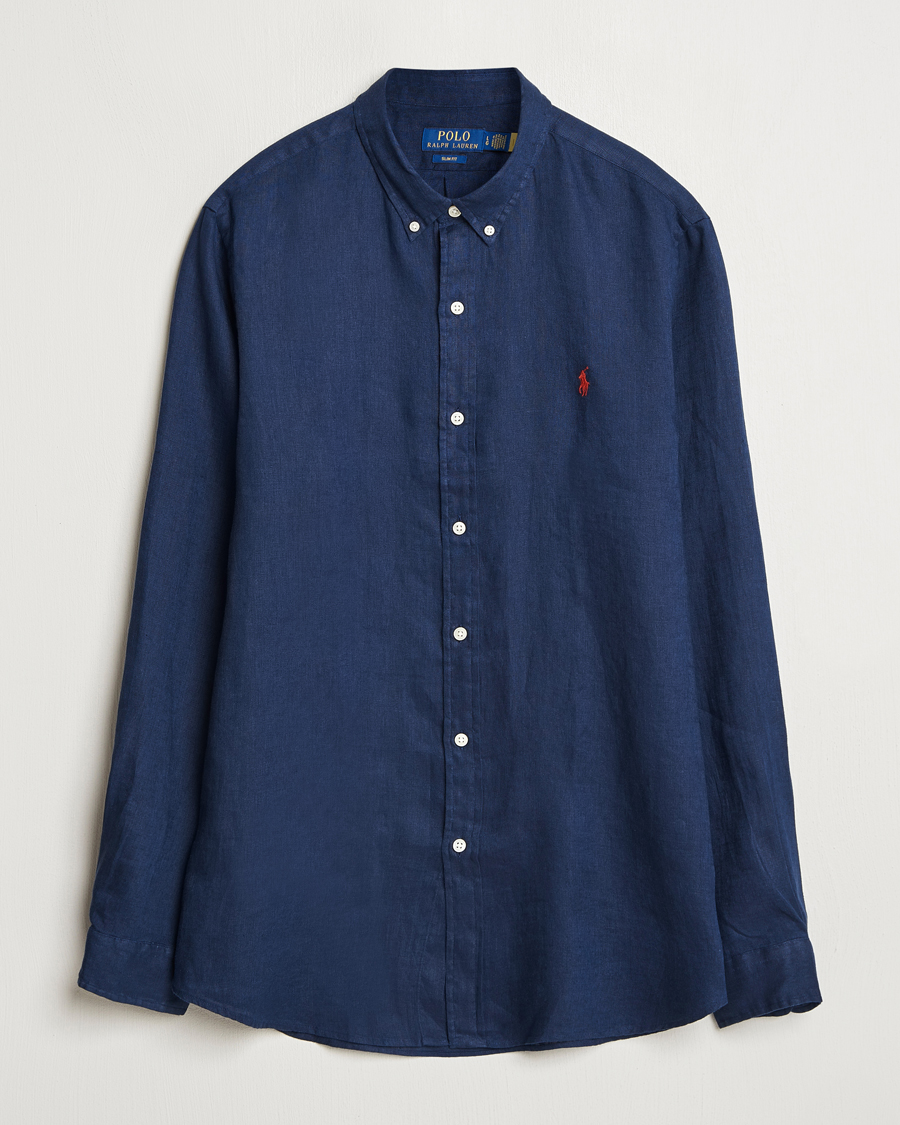 Heren | Overhemden | Polo Ralph Lauren | Slim Fit Linen Shirt Newport Navy
