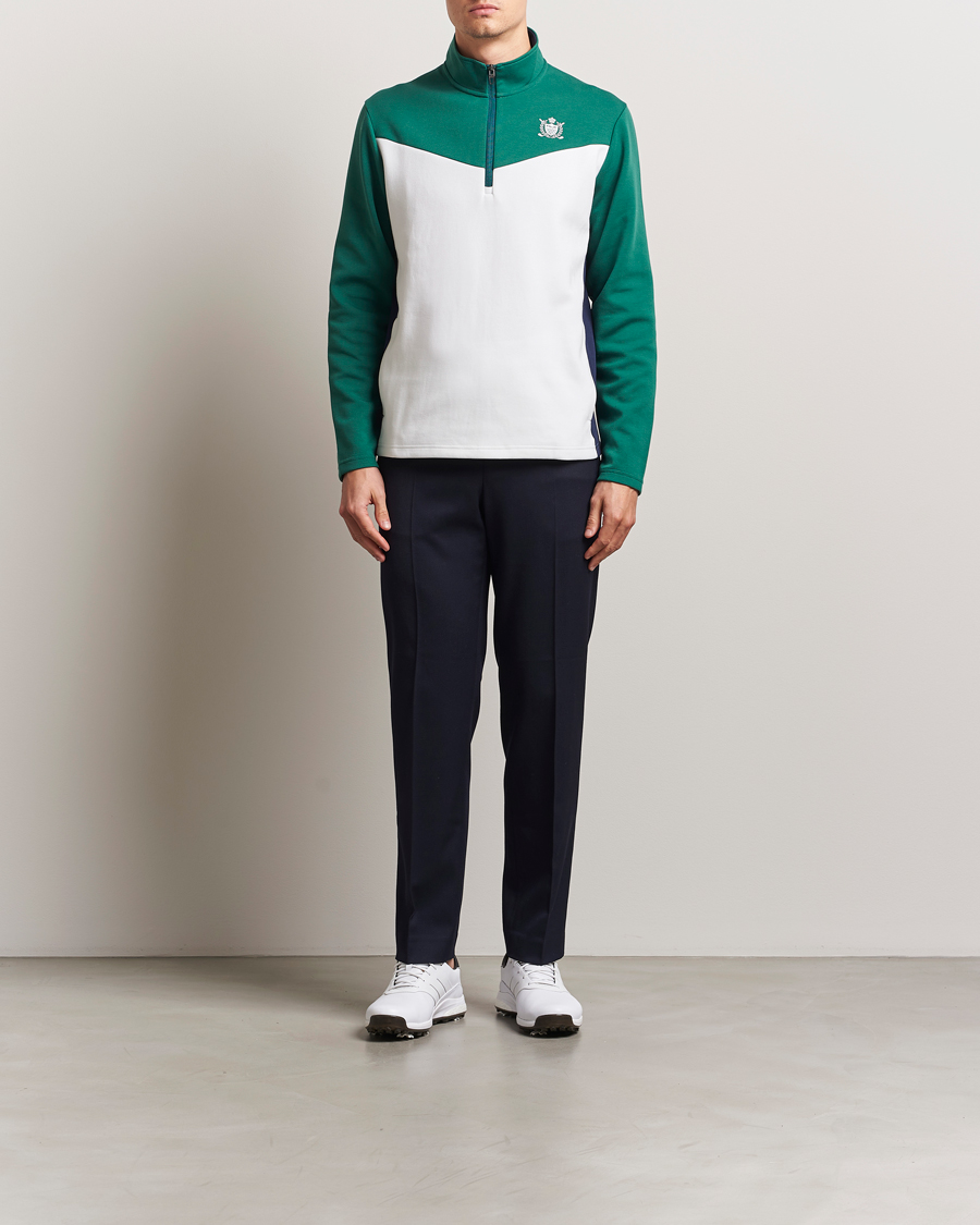 Heren | Truien | RLX Ralph Lauren | Double Knit Tech Half Zip Kelly Green/Ceramic White