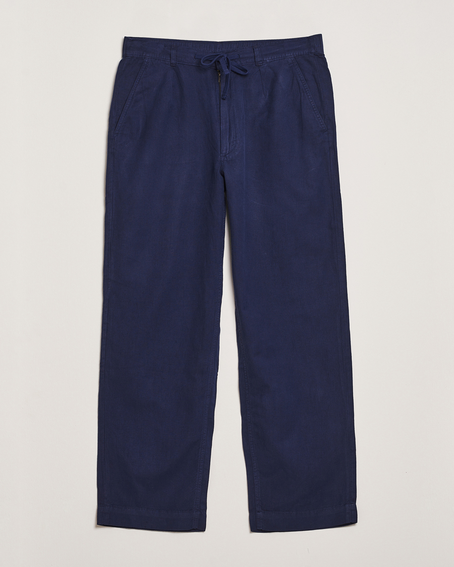 Heren | Broeken | Polo Ralph Lauren | Pleated Cotton Linen Pants Newport Navy