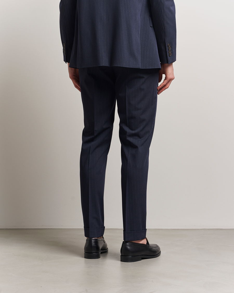 Heren | Broeken | Polo Ralph Lauren | Twill Pinstriped Pleated Suit Trousers Navy/Grey