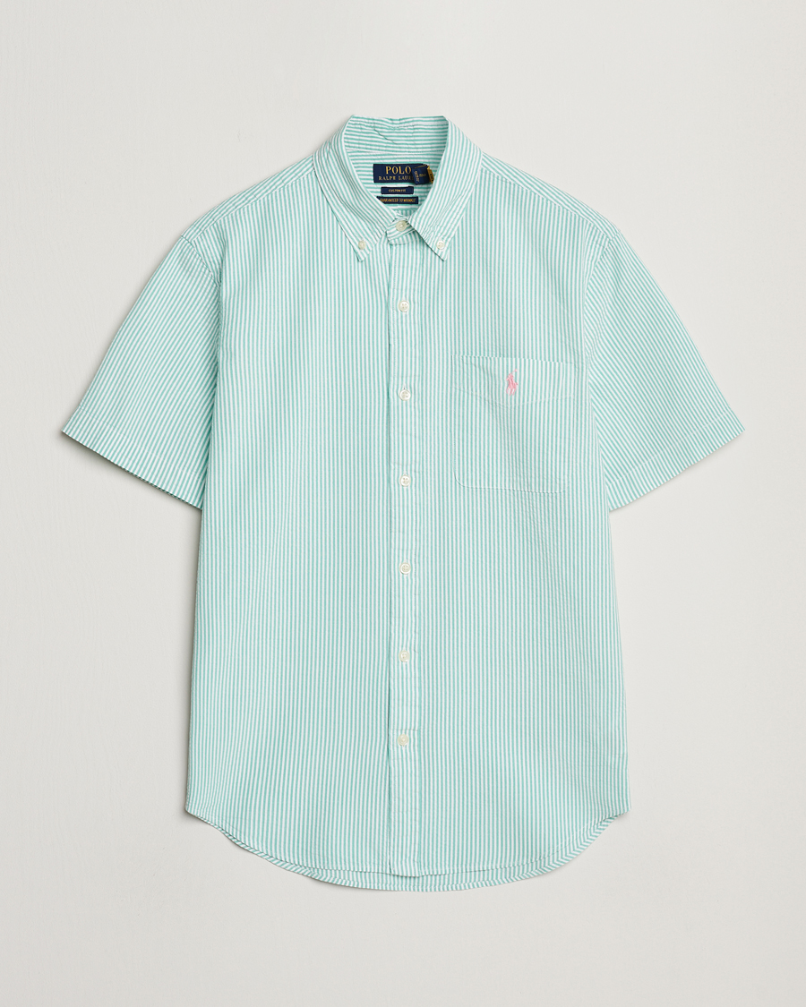 Heren | Overhemden | Polo Ralph Lauren | Seersucker Short Sleeve Striped Shirt Green/White