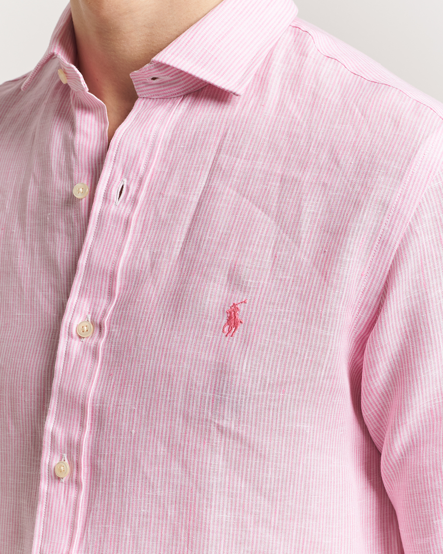 Heren | Overhemden | Polo Ralph Lauren | Custom Fit Dressed Striped Linen Shirt Pink/White