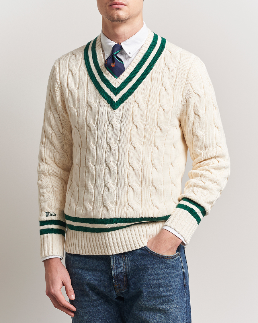 Heren | Truien | Polo Ralph Lauren | Cricket V-Neck Sweater Cream/New Forest