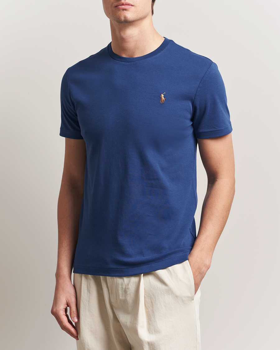 Heren | T-shirts | Polo Ralph Lauren | Luxury Pima Cotton Crew Neck T-Shirt Annapolis Blue