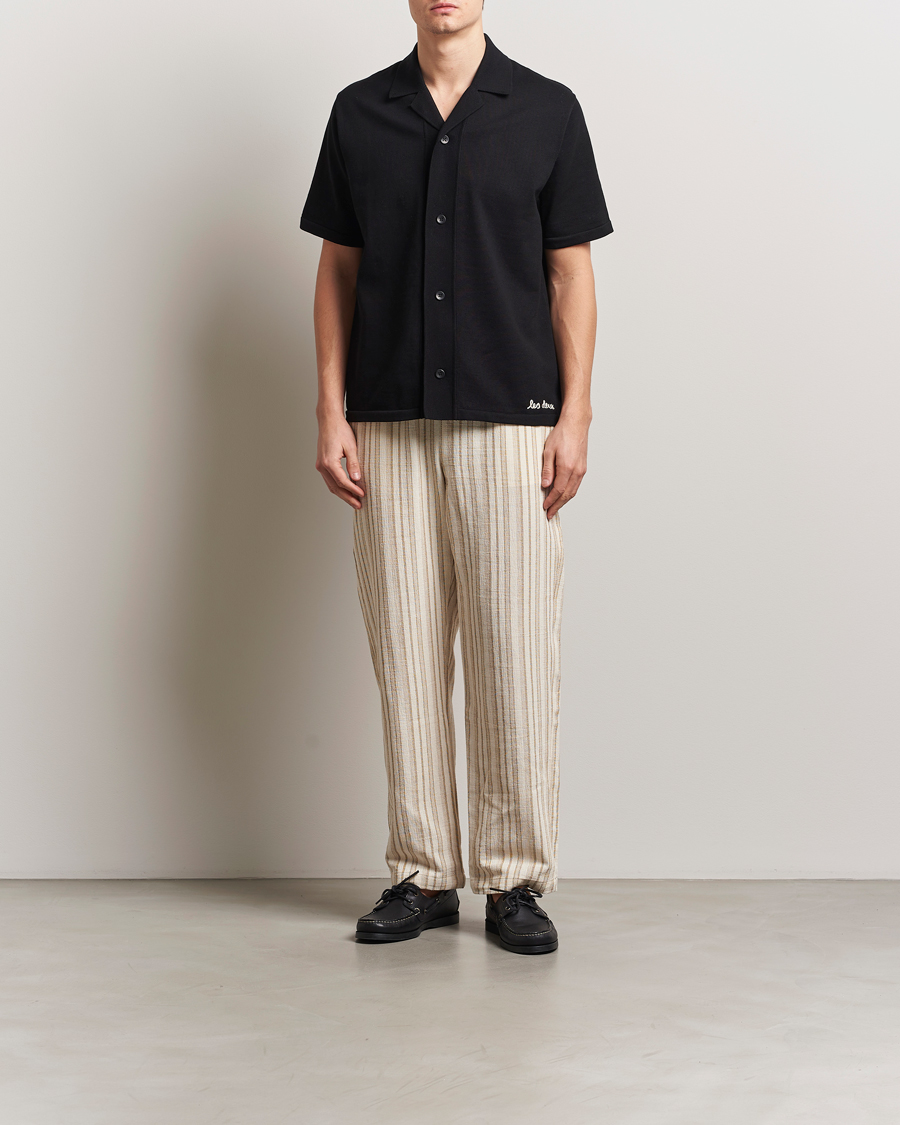 Heren | Overhemden | LES DEUX | Geoffery Short Sleeve Knitted Shirt Black