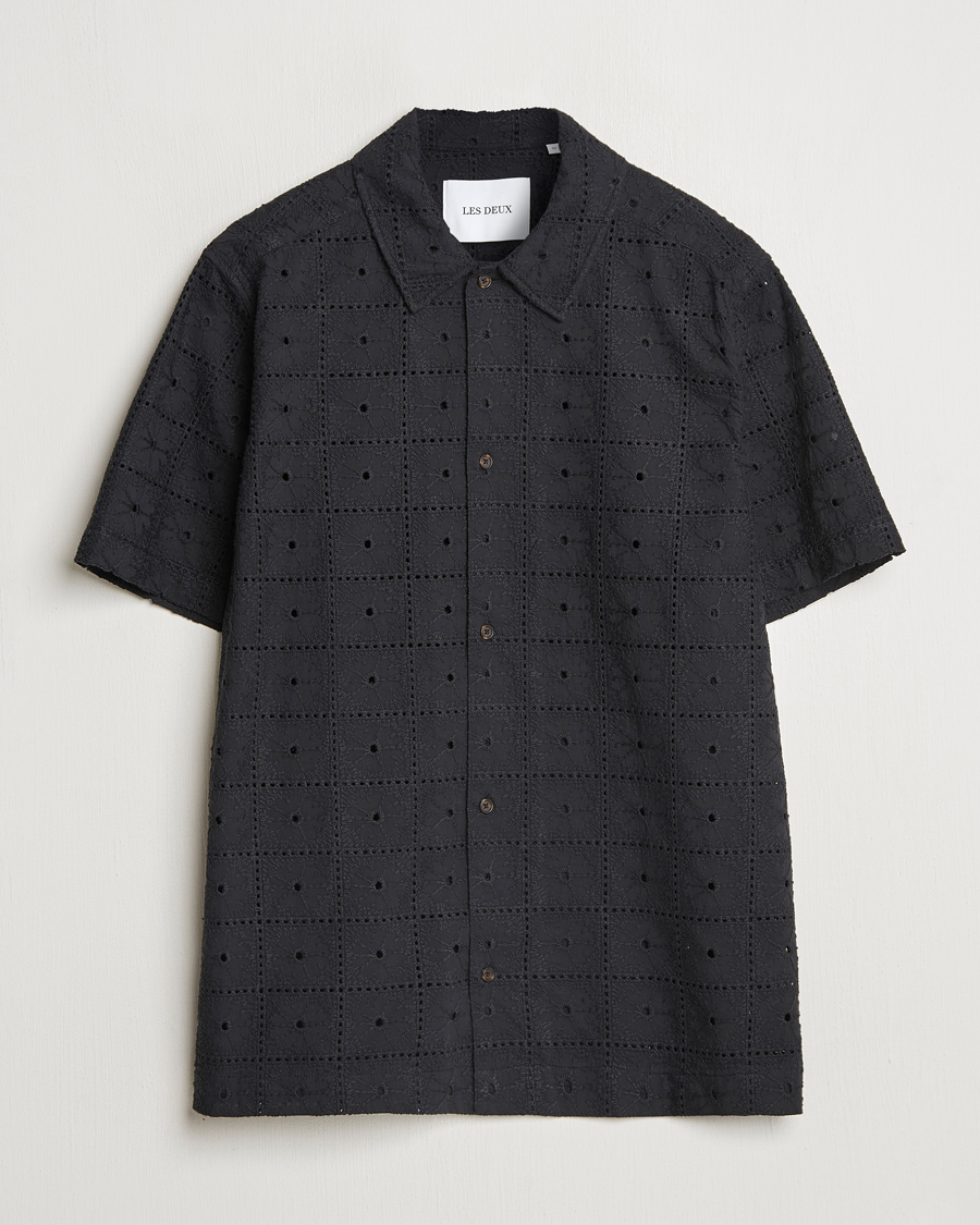 Homme | Chemises | LES DEUX | Hector Anglaise Short Sleeve Shirt Black