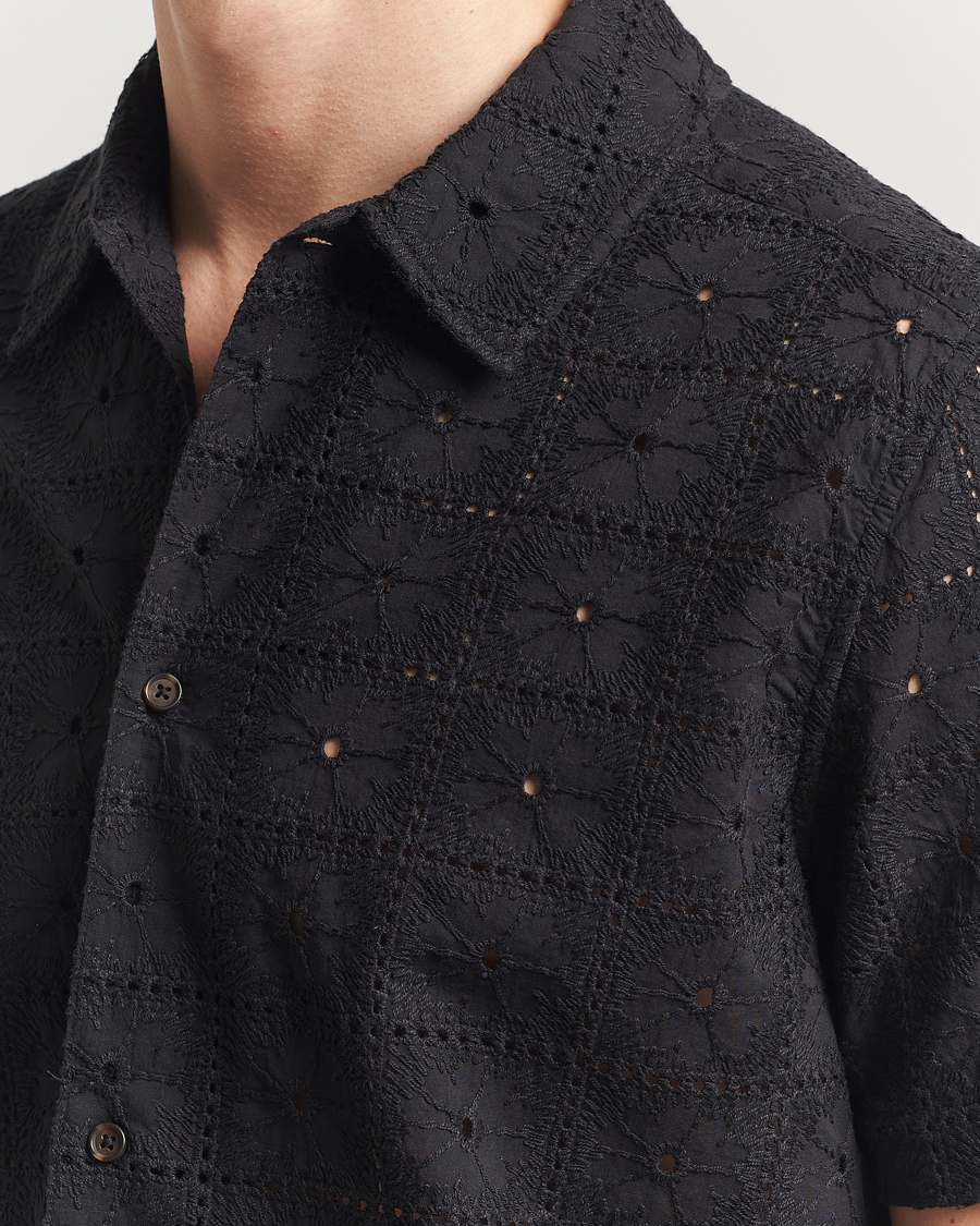 Homme | Chemises | LES DEUX | Hector Anglaise Short Sleeve Shirt Black