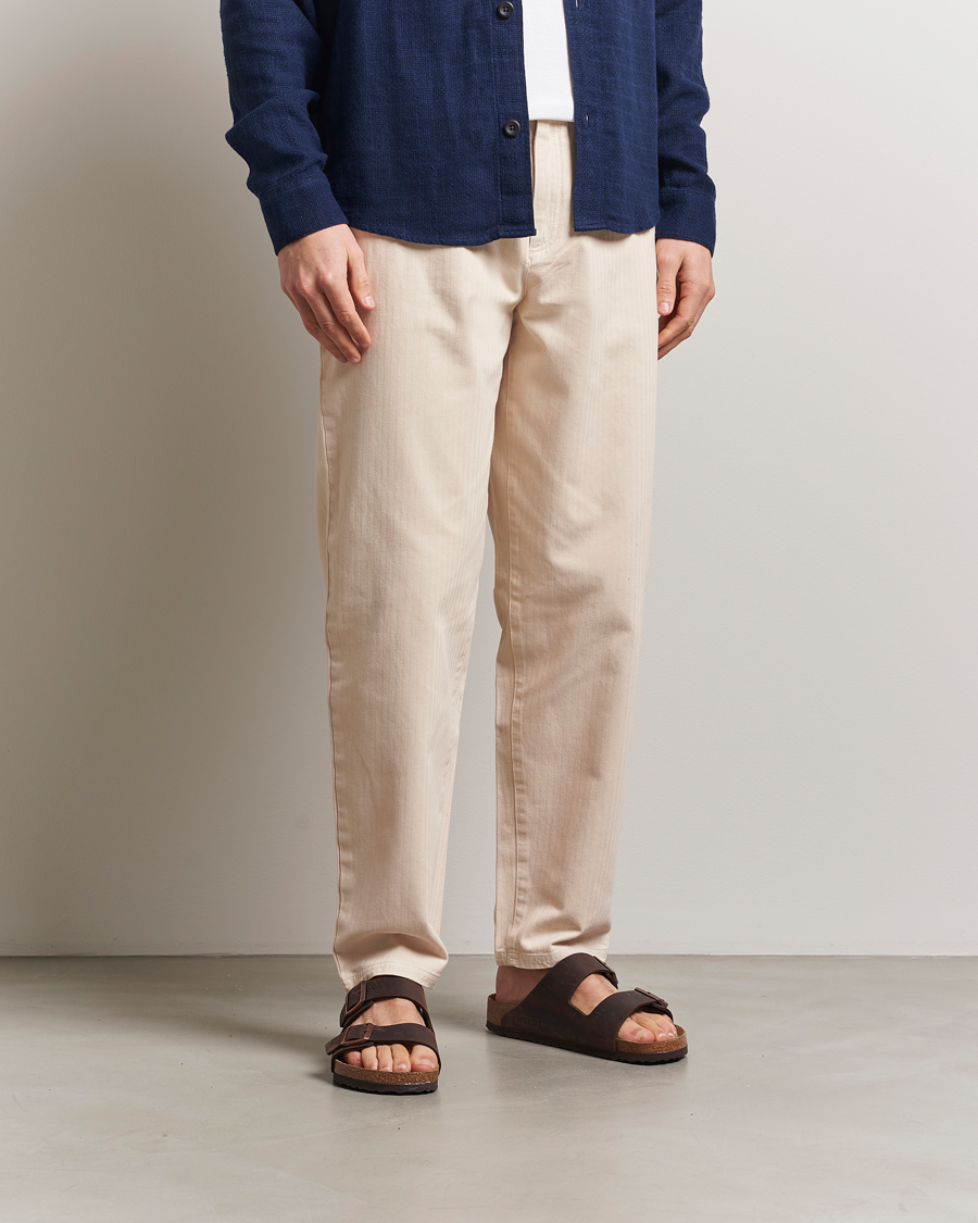 Homme | Pantalons | LES DEUX | Cody Cotton Herringbone Pants Ivory