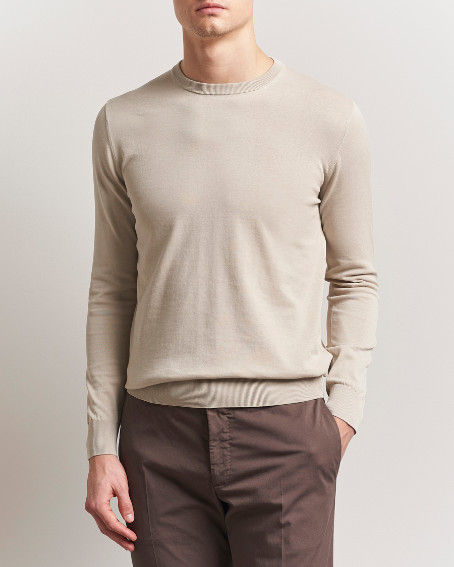 Homme | Pulls Et Tricots | Aspesi | Rib Cotton Crew Neck Beige