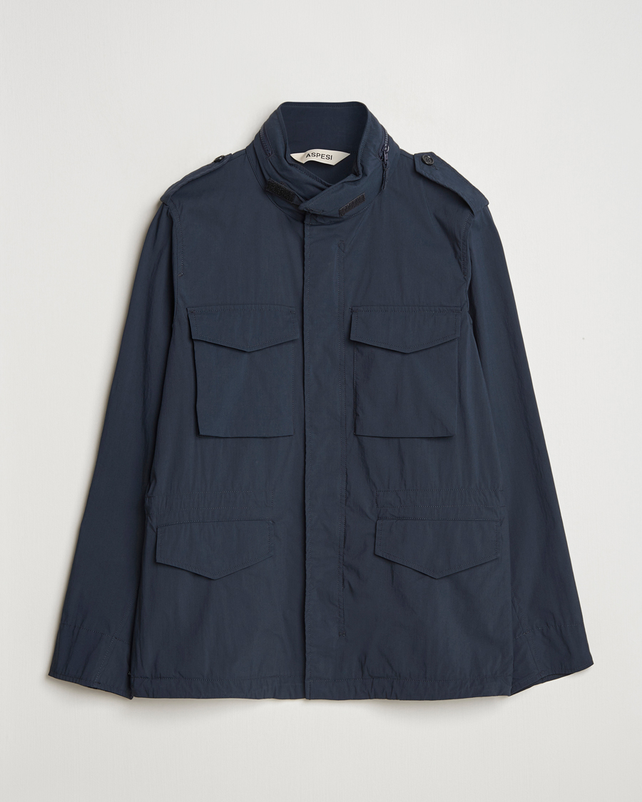 Heren | Jassen | Aspesi | Lightweight Cotton Field Jacket Navy