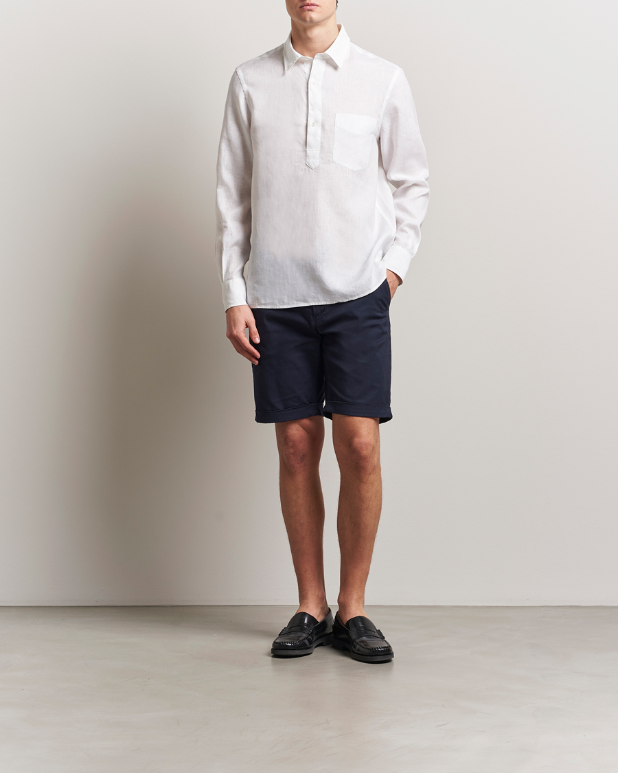 Heren | Overhemden | Aspesi | Linen Popover Shirt White