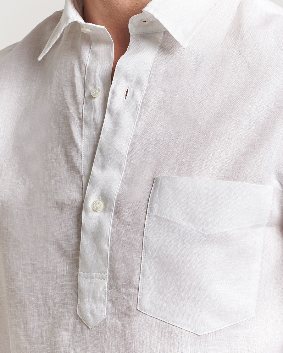 Heren | Overhemden | Aspesi | Linen Popover Shirt White