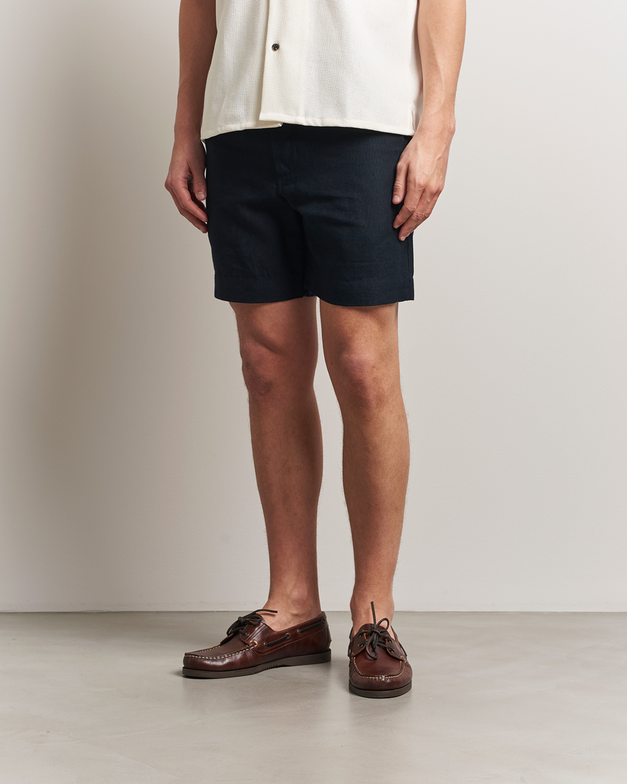 Heren | Korte broek | Peregrine | Grange Linen Shorts Navy