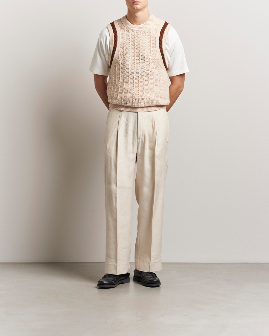 Heren | Truien | Drôle de Monsieur | Knitted Vest Cream