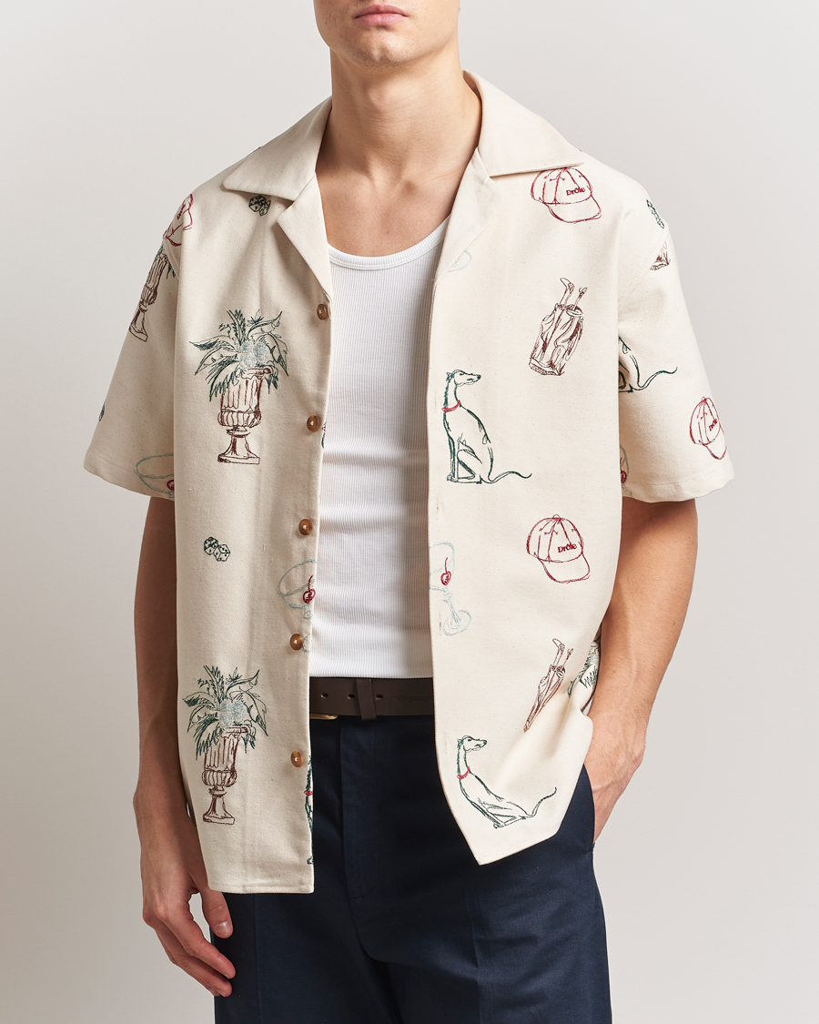 Homme | Chemises | Drôle de Monsieur | Embroidered Country Club Shirt Ecru
