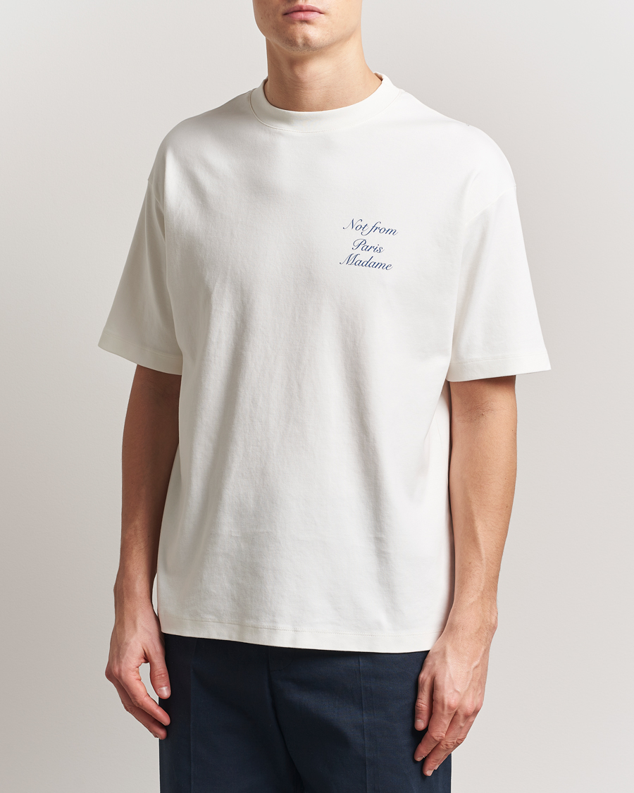 Heren | T-shirts | Drôle de Monsieur | Slogan Cursive T-Shirt Off White