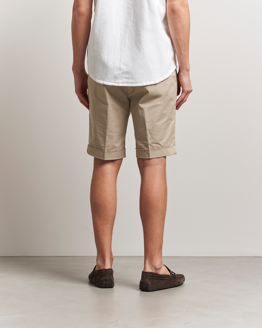 Heren | Korte broek | Briglia 1949 | Pleated Cotton Shorts Taupe