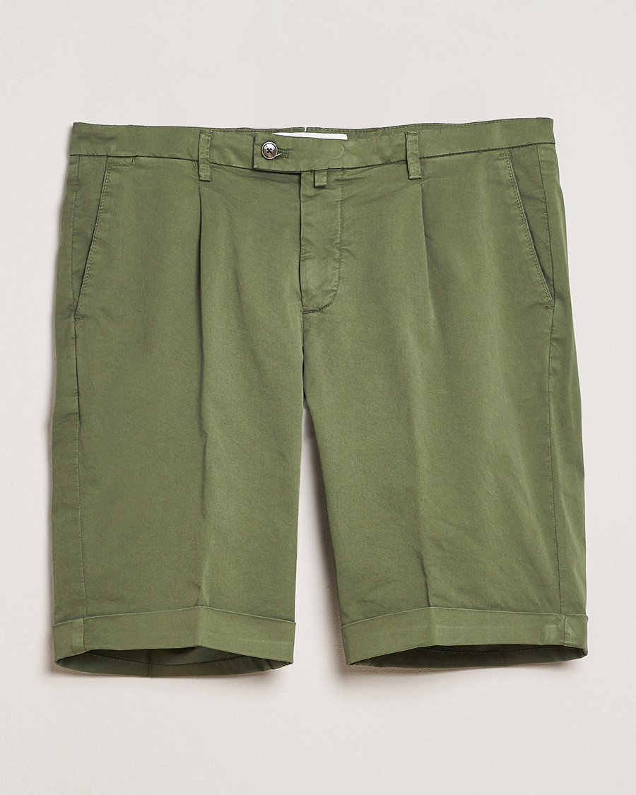 Heren | Korte broek | Briglia 1949 | Pleated Cotton Shorts Olive