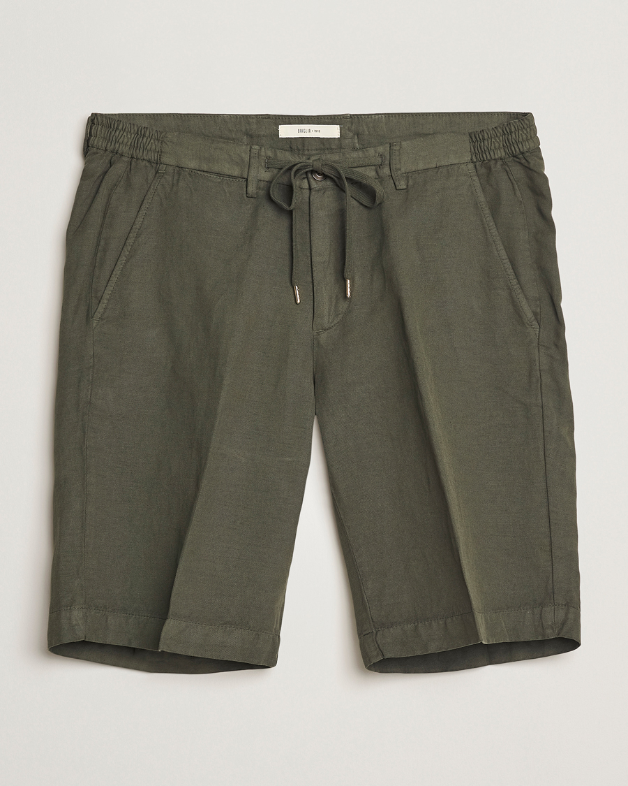 Heren | Korte broek | Briglia 1949 | Linen/Cotton Drawstring Shorts Olive