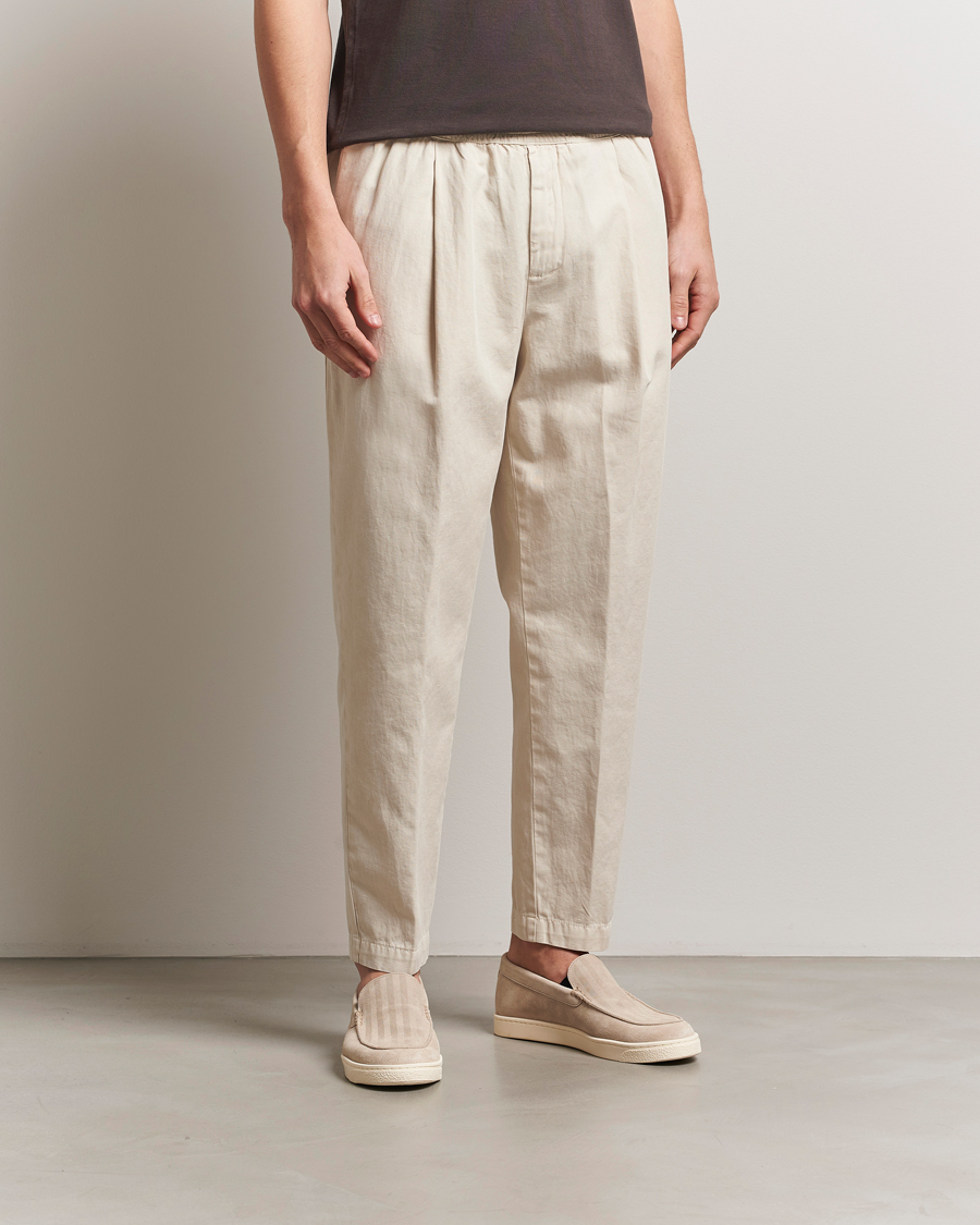 Homme | Pantalons | Briglia 1949 | Cotton/Linen Drawstring Pants Cream