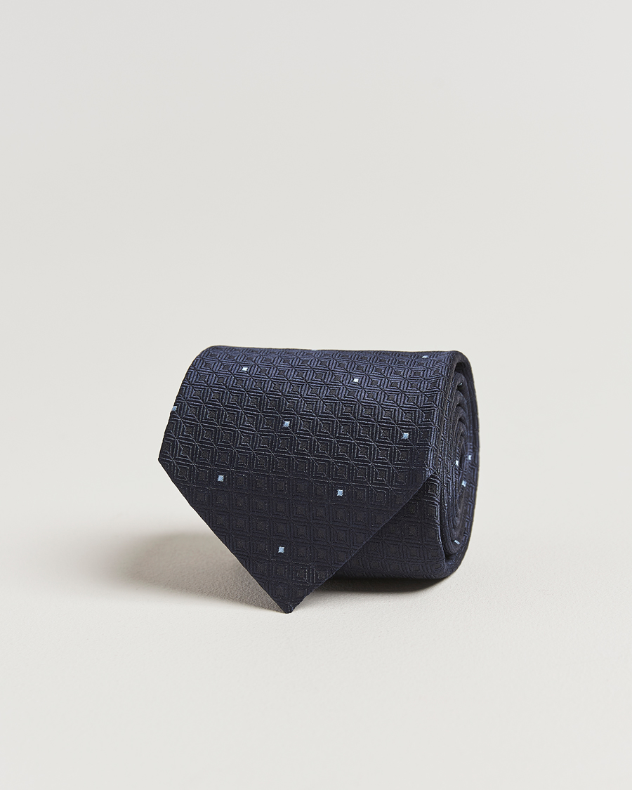 Homme | Cravates | Brioni | Jacquard Silk Tie Navy