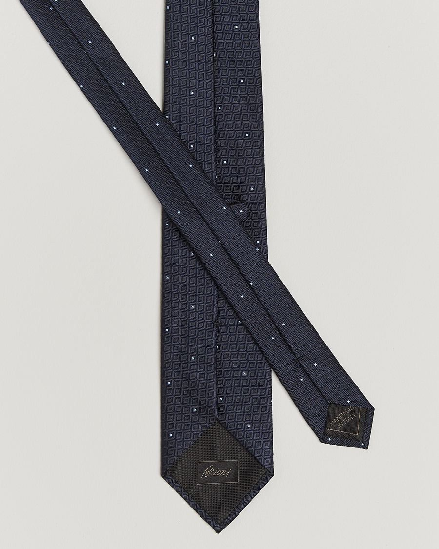 Homme | Cravates | Brioni | Jacquard Silk Tie Navy
