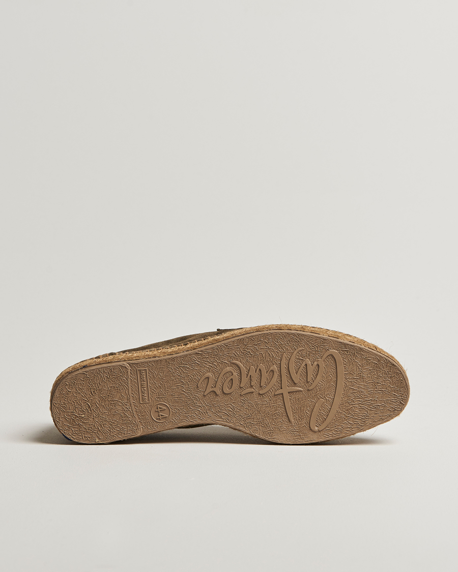 Homme | Espadrilles | Castañer | Nacho Casual Suede Loafers Verde Bosque