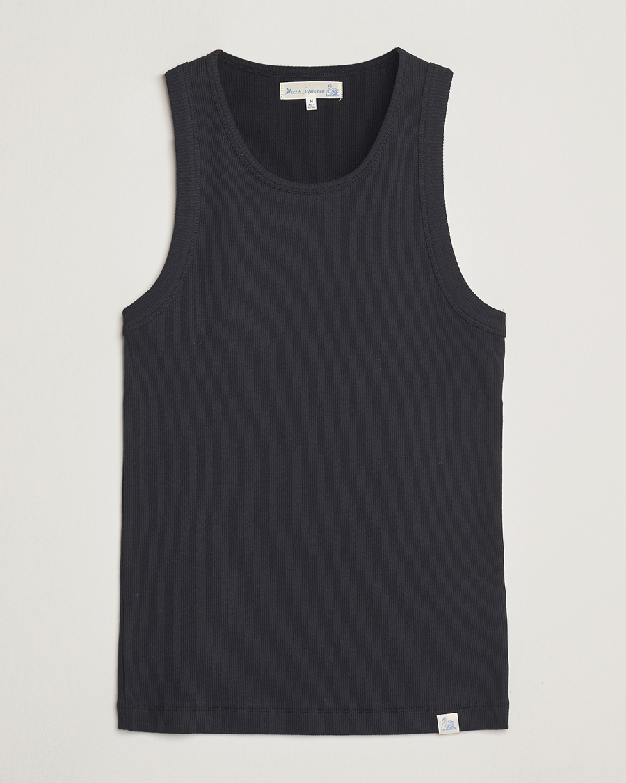 Homme | T-shirts | Merz b. Schwanen | Ribbed Tank Top Charcoal