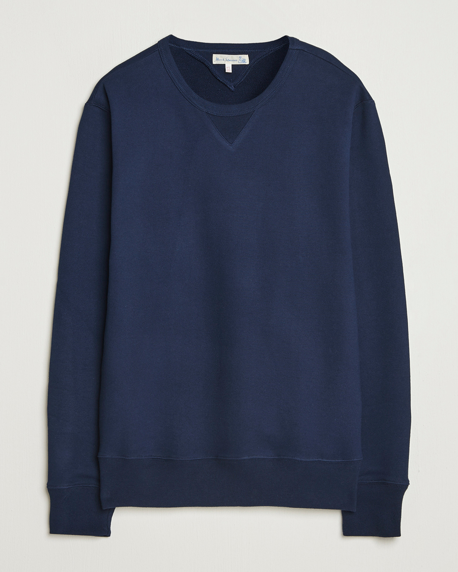 Heren | Truien | Merz b. Schwanen | Sturdy Loopback Fleece Sweatshirt Ink Blue