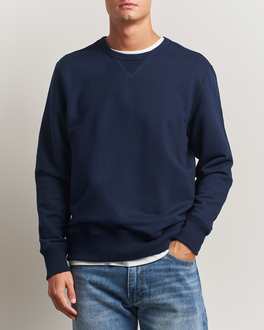Heren | Truien | Merz b. Schwanen | Sturdy Loopback Fleece Sweatshirt Ink Blue