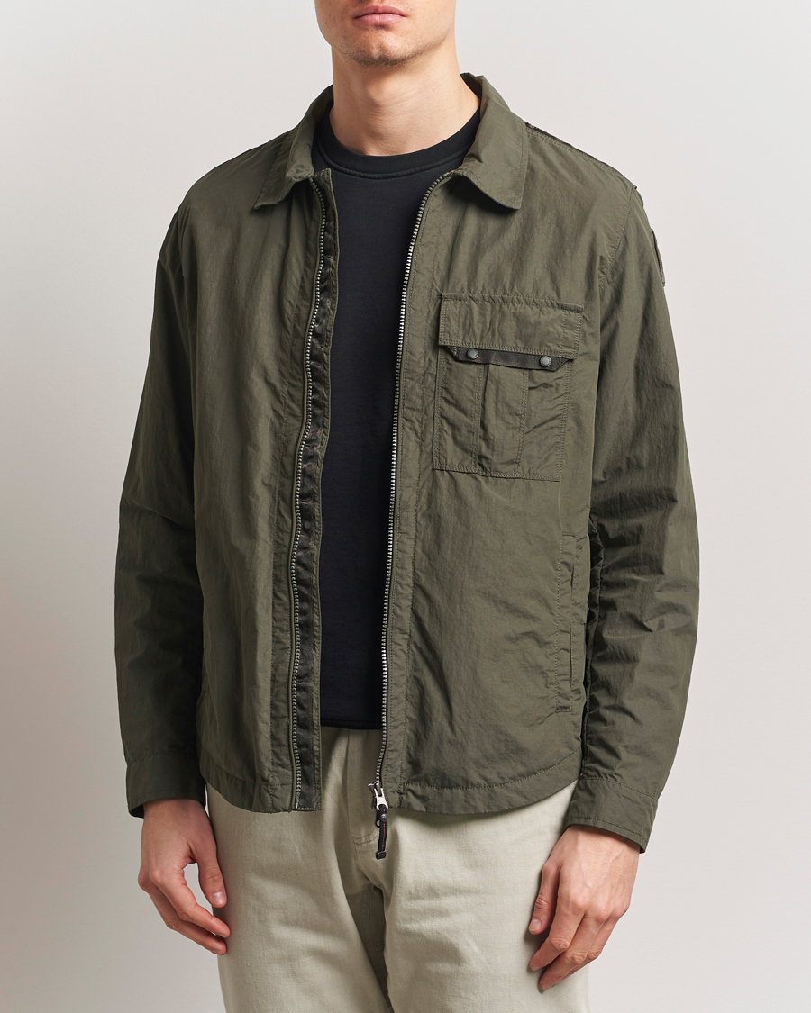 Heren | Jassen | Parajumpers | Rayner Peached Poplin Shirt Jacket Kombu Green