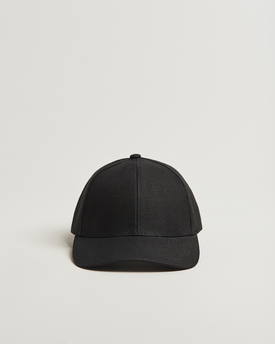 Homme | Bobs Et Casquettes | Varsity Headwear | Linen Baseball Cap Licorice Black