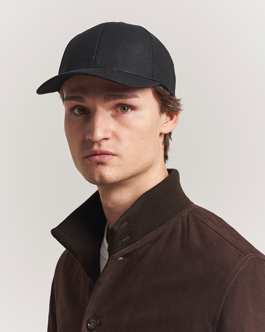 Heren | Hoeden en petten | Varsity Headwear | Linen Baseball Cap Licorice Black