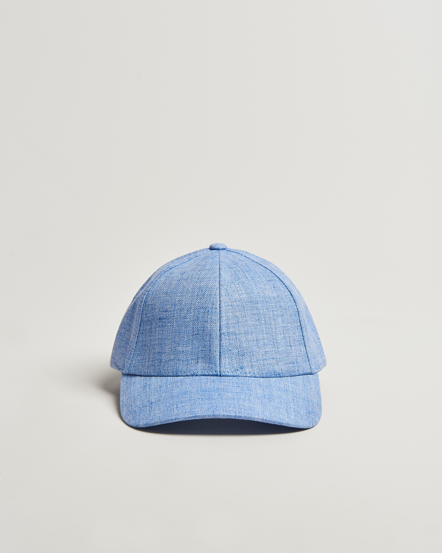 Heren | Hoeden en petten | Varsity Headwear | Linen Baseball Cap Azure Blue