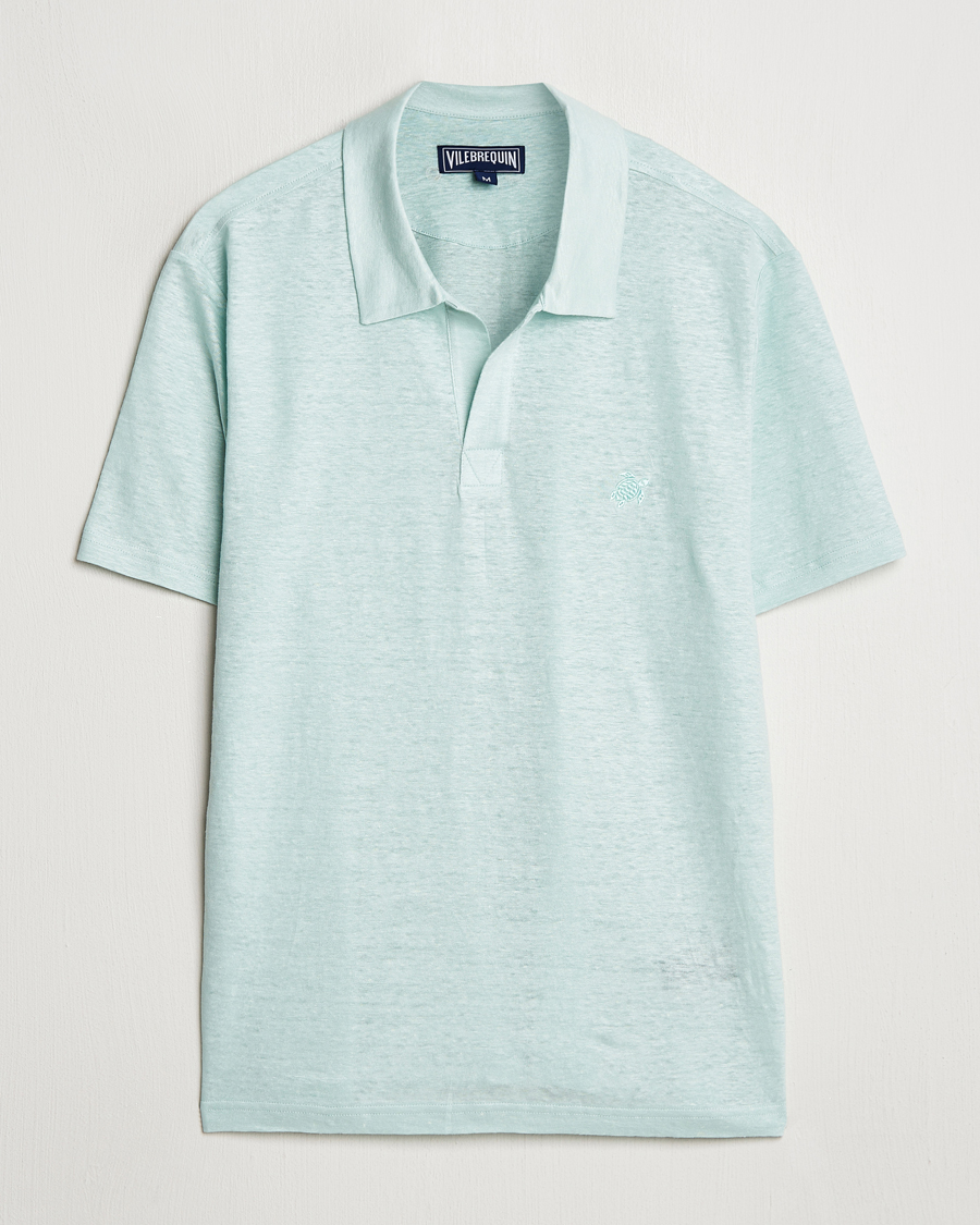 Homme | Polos | Vilebrequin | Pyramid Linen Jersey Polo Pacific