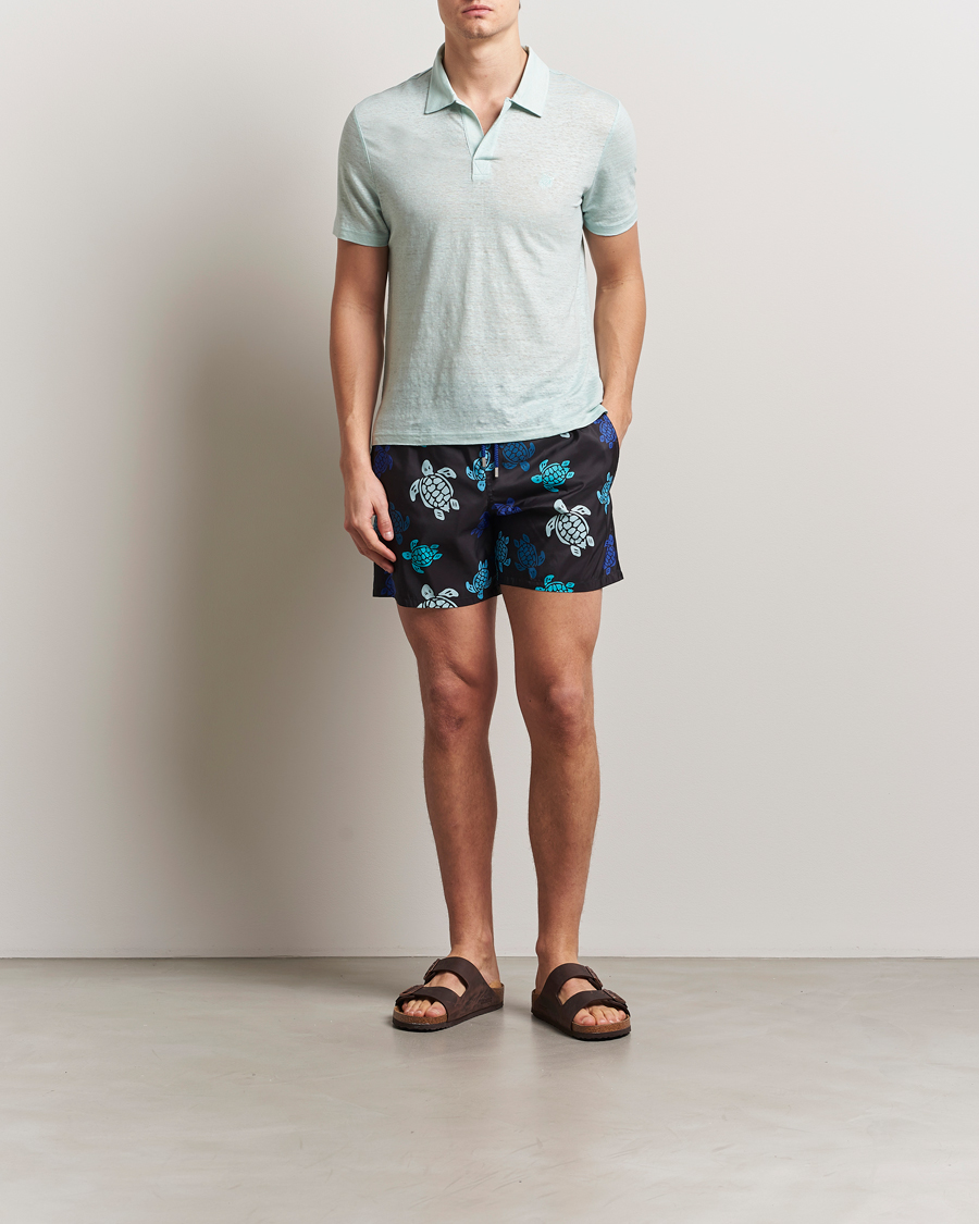 Homme | Polos | Vilebrequin | Pyramid Linen Jersey Polo Pacific