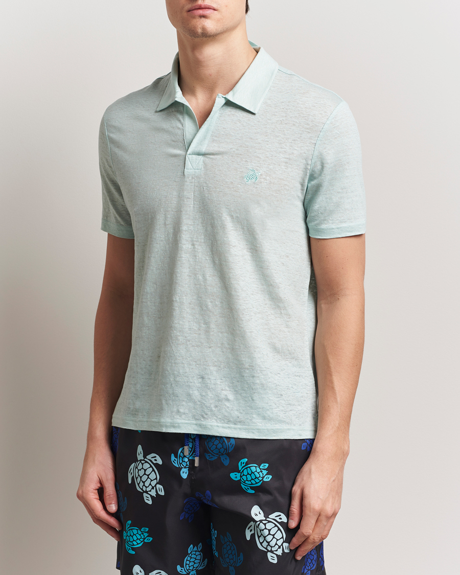 Homme | Polos | Vilebrequin | Pyramid Linen Jersey Polo Pacific