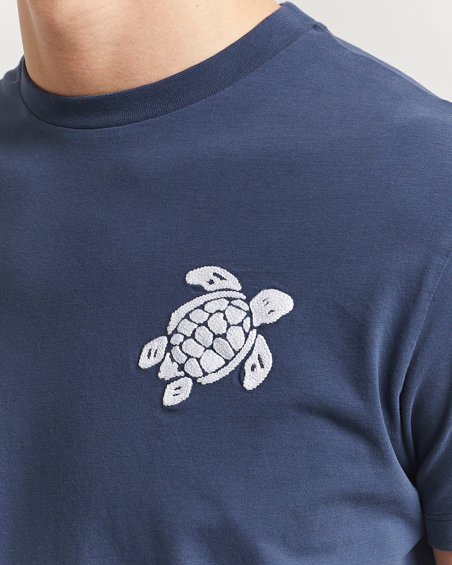 Heren | T-shirts | Vilebrequin | Turtle Embroidery Crew Neck T-Shirt Bleu Marine