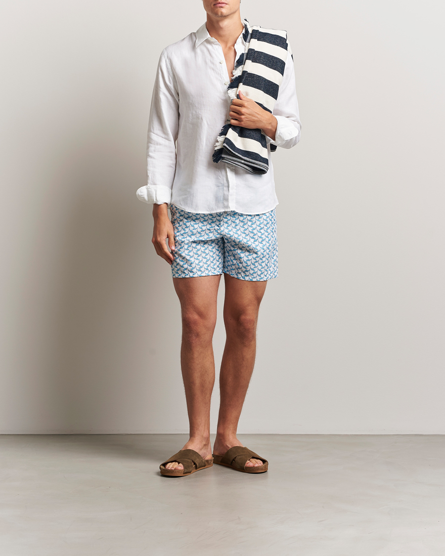 Heren | Zwembroek | Vilebrequin | Moorea Swimshorts Blanc
