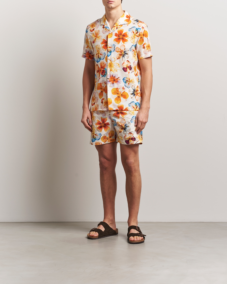 Heren | Zwembroek | Orlebar Brown | Bulldog Oshibana Printed Swimshorts White Sand