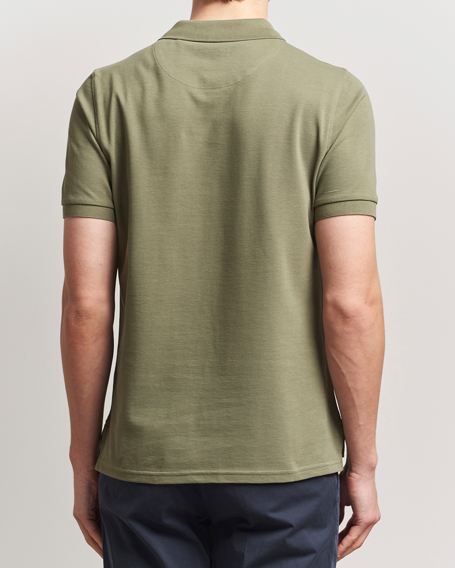 Heren | Polo's | Stenströms | Organic Cotton Piquet Polo Shirt Olive