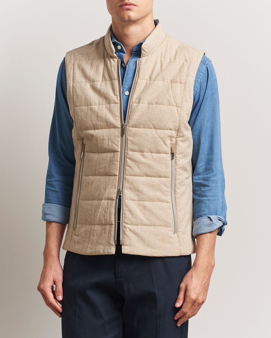Homme | Manteaux Et Vestes | Stenströms | Linen/Alcantar Vest Beige