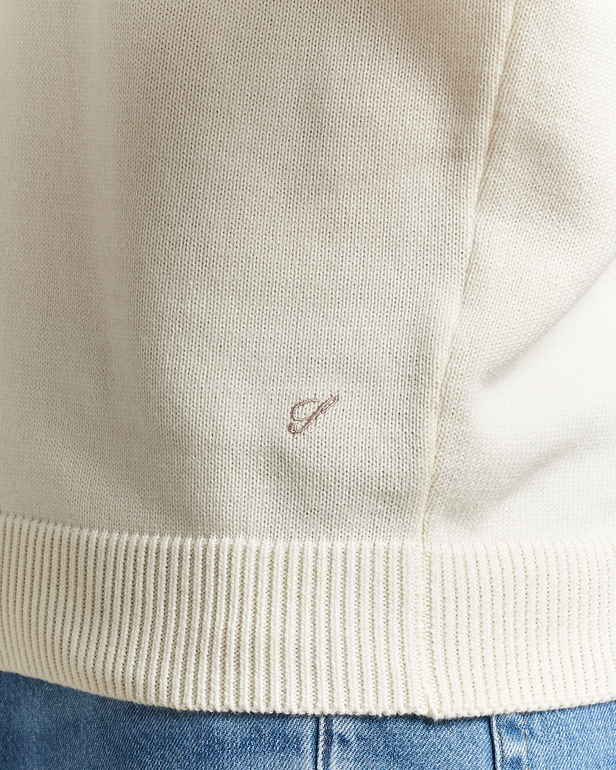 Heren | Truien | Stenströms | Organic Cotton Knitted Sweater White