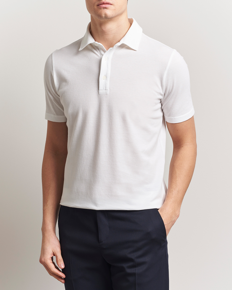 Heren | Polo's | Zanone | Soft Cotton Piquet Polo White