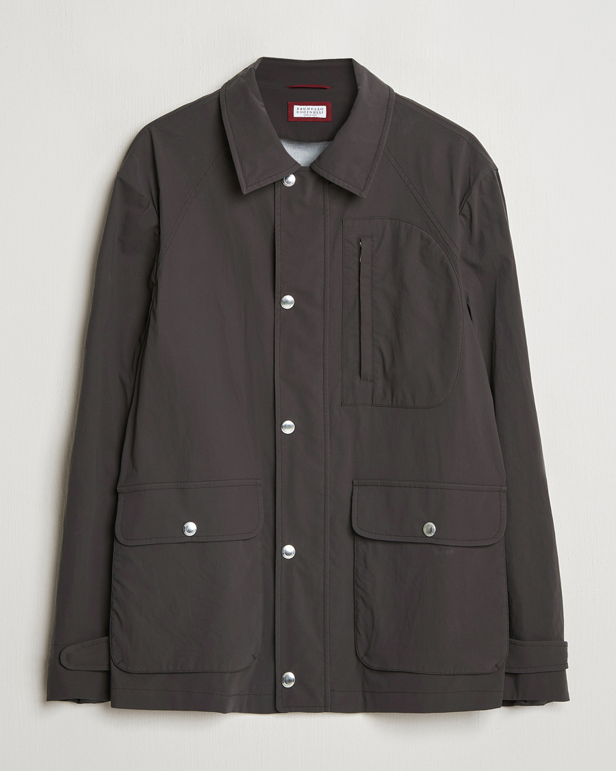 Homme | Manteaux Et Vestes | Brunello Cucinelli | Peach Cotton Field Jacket Dark Brown