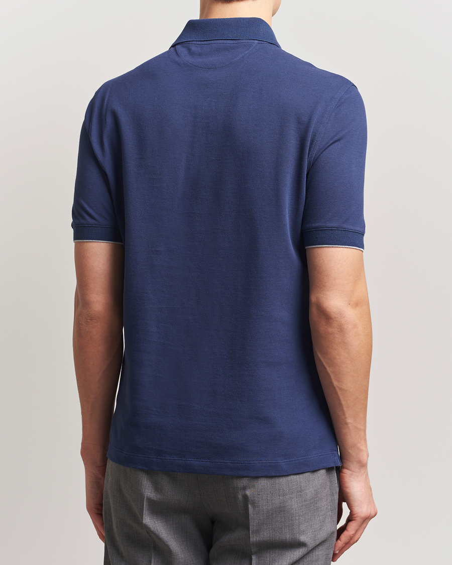 Heren | Polo's | Brunello Cucinelli | Short Sleeve Logo Polo Navy